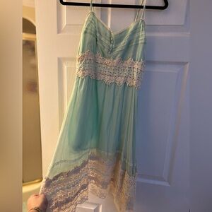 Chicwish Mint Green Lace Trim Slip Dress
